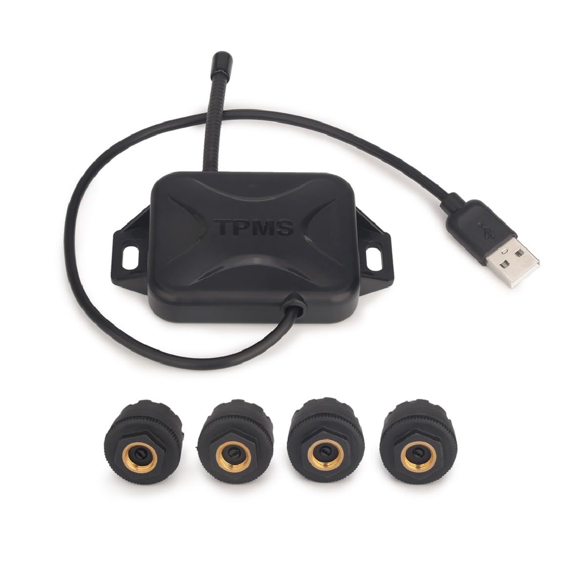 ES341 USB Universal TPMS Module Reifendrucksensor mit 4 Externe Sensors Display Reifendrucküberwachung Für Android 5.1+ Autoradios
