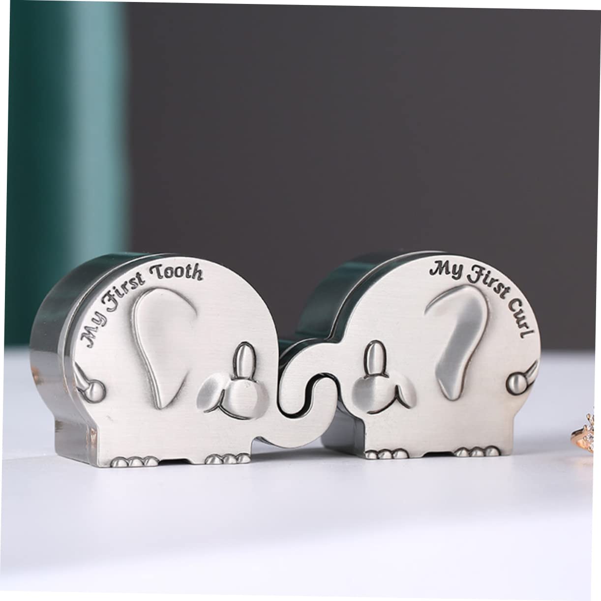 Yardwe 2 Caja de Recuerdos para Diseño de Primer y de Recién Nacido Caja Metálica Pequeña para Conservación de Recuerdos Infantiles
