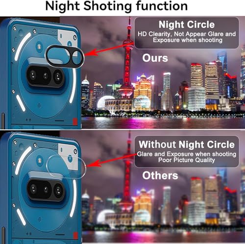 Image of Xmon Back Camera Lens Protector for Nothing Phone 3A (1 Pack) Premium Camera Glass Protector Guard, Anti-Scratch, Ultra-Clear, Easy Installation