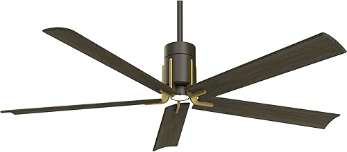 Minka-Aire F684L-ORB/TB Clean Ventilador de techo de 60 pulgadas con luz LED integrada de 10 W y motor de CC en acabado de bronce aceitado/latón