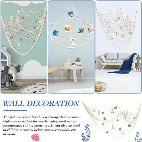 SZSMW Deko Fischernetz - Wanddekoration Für Maritimes Flair Im Wohnzimmer