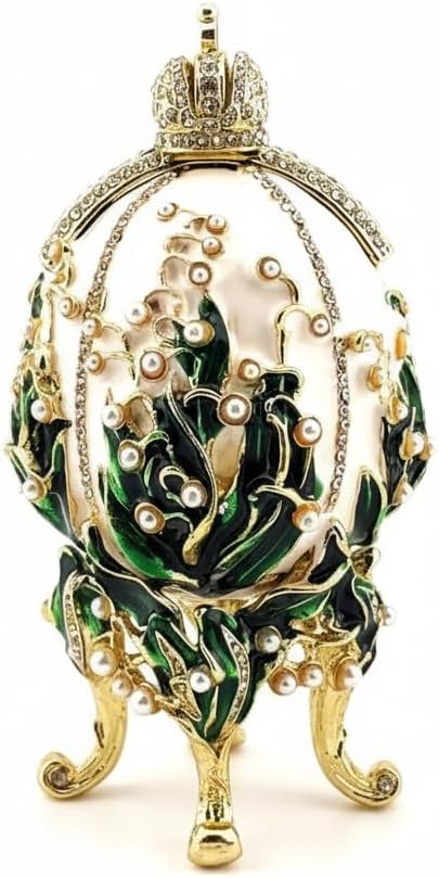 Handmade Designer Faberge Eggs Collection Gold Photo Frame Imperial Russian Egg Faberge Ornaments Men Graduation Son Inlaw Birthday Gift Ideas for him 260 Austrian Crystals (Ocean Faberge Egg)