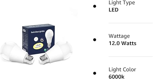 Miniatura 9 de Torkase Bombillas de luz de 13 W del atardecer al amanecer, no requiere temporizador, 1100 lm (equivalente a 100 W), luz diurna de 6000 K, bombillas