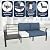 ALAULM Aluminum Patio Furniture Set with 2 Swivel Chairs 7-seat Metal Outdoor Furniture Patio Sectional Sofas Patio Conversation Set w/5.1" Cushions for Patio, Backyard, Poolside-Dark Blue