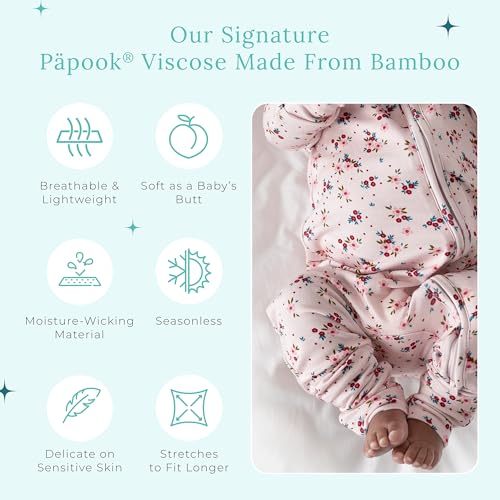 Image of Posh Peanut Girls Convertible Baby Sleepers, Toddlers Footless Pajamas | True To Size Fit With 2-Way Zipper, Convertible Mittens /Footies With Grips, Tagless Gentle Comfort, Easy Care Wash