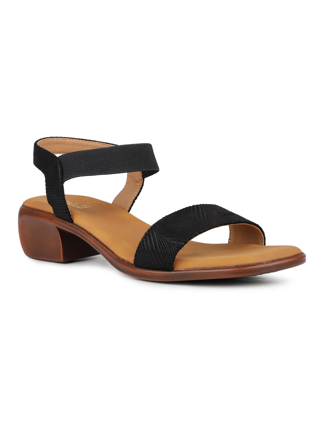 Womens Black Casual Open Toe Block Heel Sandals-image-24