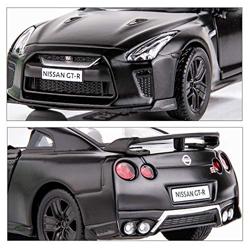 Modelo a escala 1:36 de coche GTR R35 Supercar negro miniatura 4