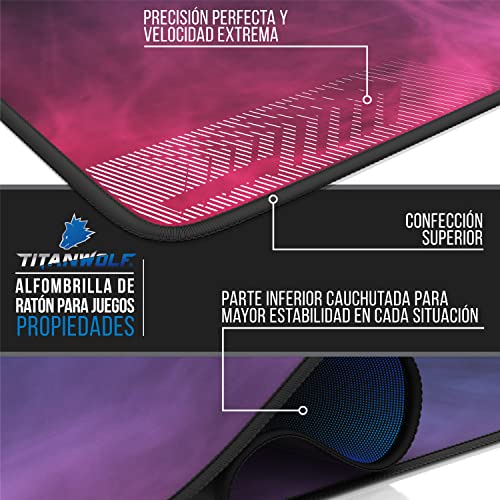 Variante de TITANWOLF alfombrilla gaming XXL 1200×600 mm negra