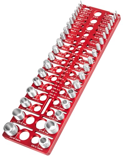 57 Nut and Bolt Thread Checker with 21 Standard &amp;17 Metric &amp;19 Drill Gauges