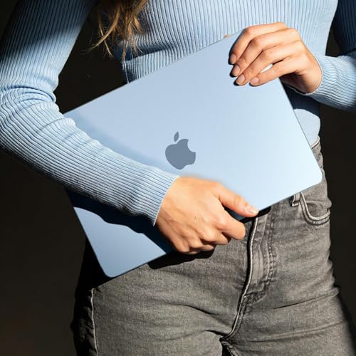 Image of EooCoo Case Compatible with MacBook Air 13 inch M5 2026-2022 M4 M3 M2 A3449 A3240 A3113 A2681, Matte Hard Shell Scratch Resistant Protective Cover for Mac Air 13.6 inch, Original Sky Blue