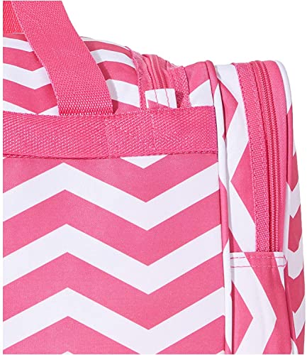 World Traveler Chevron 19-inch Duffel Bag, Fuchsia White2