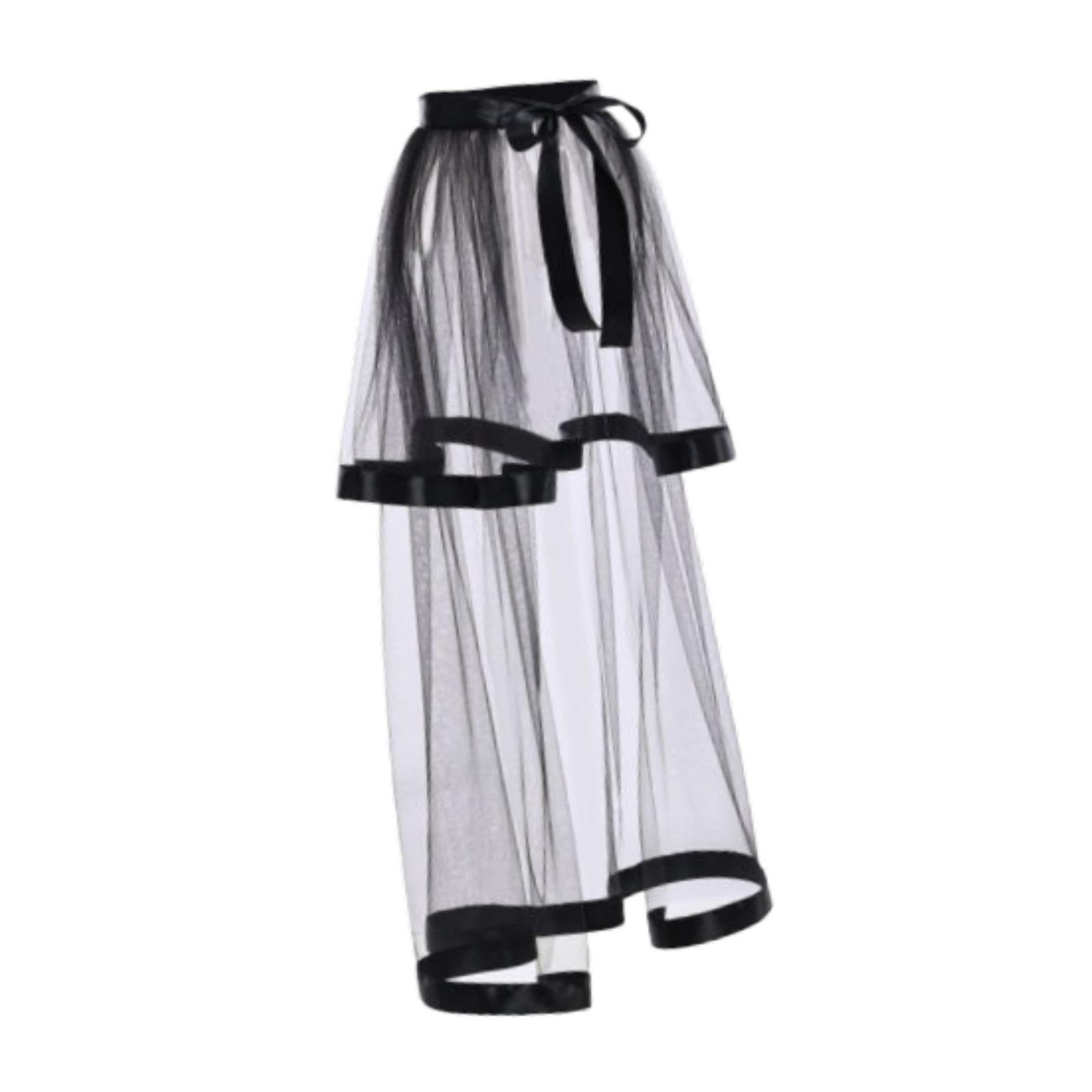 Women High Low Tutu Skirts Stylish 38.98inch Length for Costume Party Formal Black-image-35
