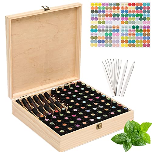 Boîte aromathérapie bois rangement grand format 85 bouteilles