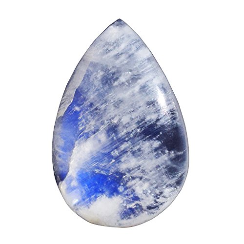 Pierre de lune arc-en-ciel bleue naturelle poire fabrication bijoux