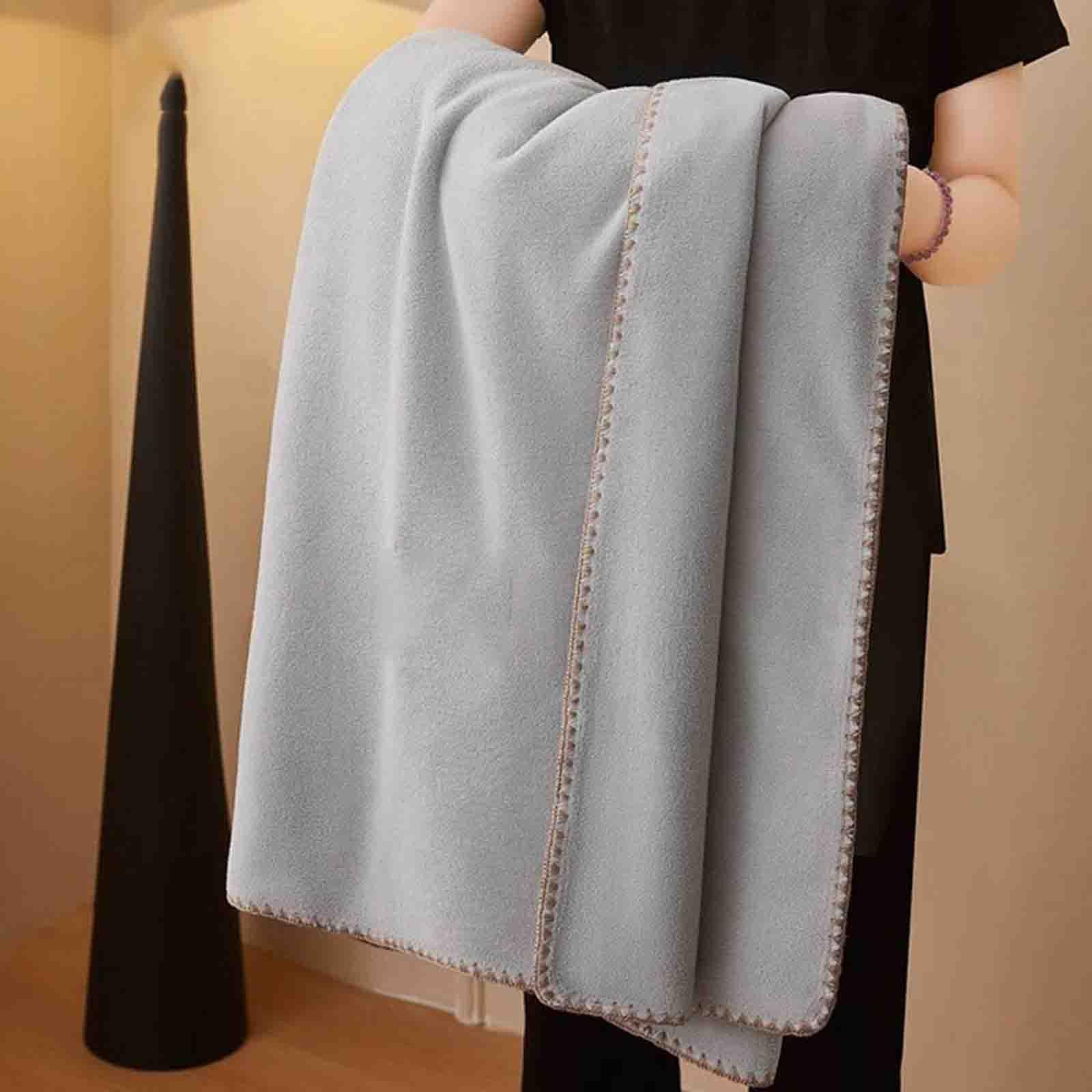 JUSHZ Plaid Matrimoniale Coperta Pile Matrimoniale Plaid Divano Blanket Letto Singolo Primaverile Coperta Termica Leggera Coperta Pile Scaldaletto Copertina Scialle Spesso E Caldo (Gray,180x200cm)