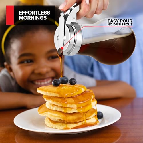 Stock Your Home 14 Oz Glass Syrup Dispenser, No Drip Glass Syrup Bottle For Maple Syrup thumb #5