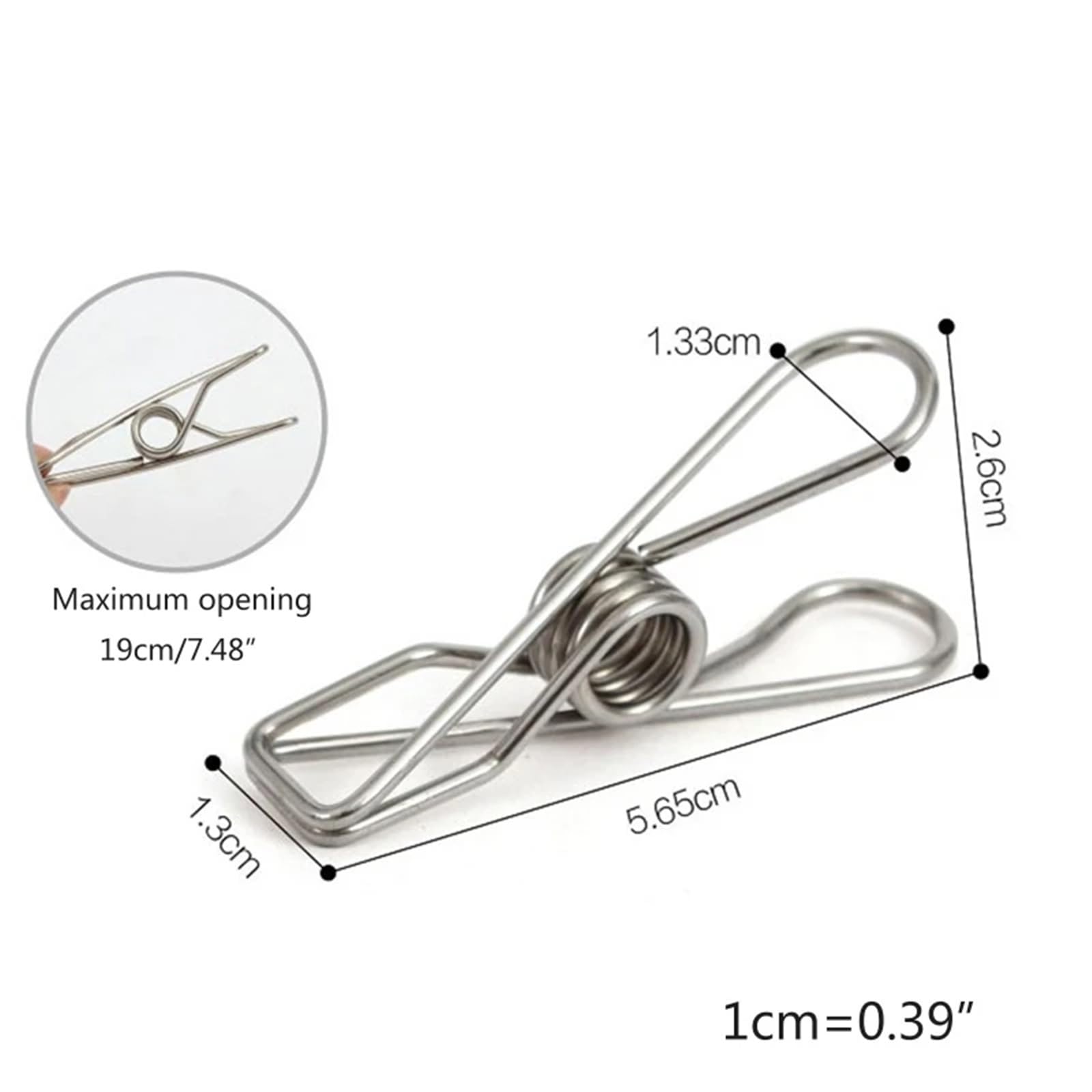 Pinzas de ropa de acero inoxidable para colgar en la ropa, 20 pinzas multiusos resistentes al viento de acero inoxidable de grado marino duraderas