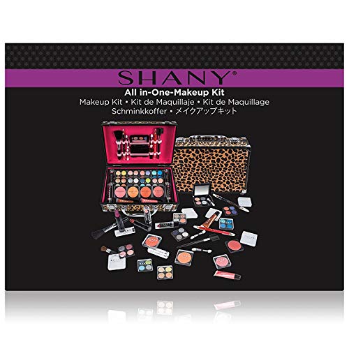 Shany Carry All Makeup Train Case With Pro Makeup Set, Makeup Brushes, Lipsticks, Eye Shadows, Blushes, And More - Leopard #TOP2