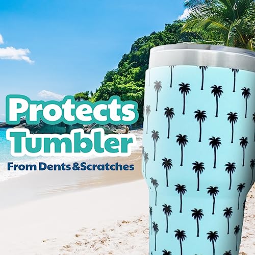 Sip Slip Silicone Tumbler Sleeve - Compatible With 30Oz Yeti, Rtic, Ozark Trail, Magellan Tumblers And More. Personalized Insulated Can Cooler Covers (30 Oz Fabulous Flamingos) #TOP1