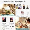 Beechwood Tabletop Easel Set for Painting, 60 Pieces 2-in-1 Art Supplies Specially Tailored for Painting & Sketching, Portable Adjustable Sketchbox Art Easel for Beginners and Art Lovers #1
