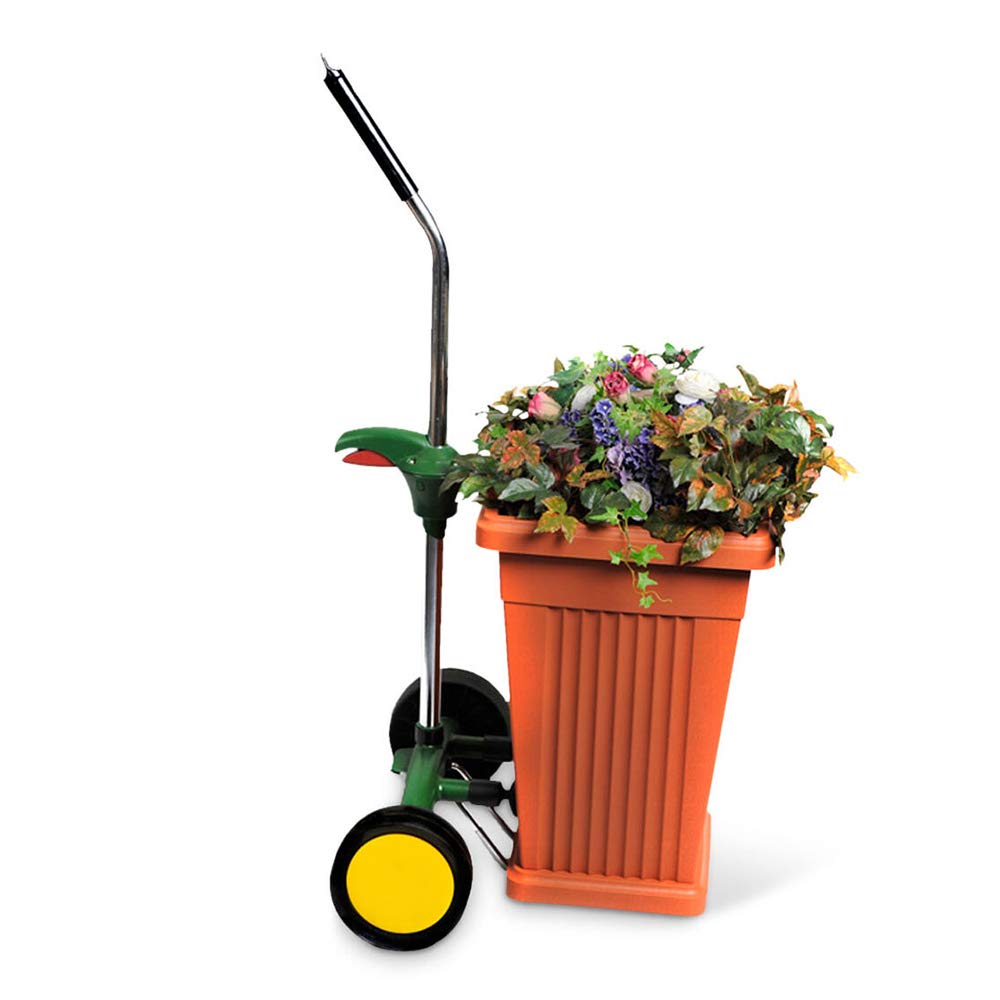 EJWOX Garden Pot Mover with Adjustable Handle - Heavy Duty Plant Dolly Caddy with Sturdy Flat-Free Wheels and Gripping Suction Cups, Max 165 Lbs Weight Capacity