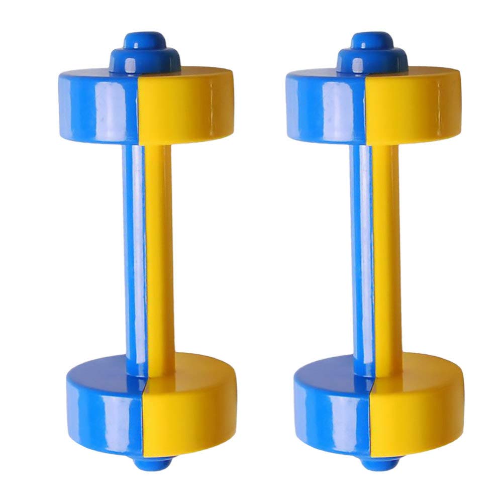TOYANDONA 1 Pair of Kids Dumbbells Toy, Kids Weight Set Exercise Fitness Dumbbells for Home Equipment Workouts Strength Training Weights for Boys Girls (Yellow Blue)