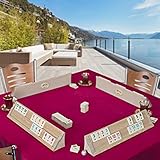 LaModaHome Star Gold Polished Light Wooden Rummy/Okey/101 Game Set with Tile Container and Dices,...