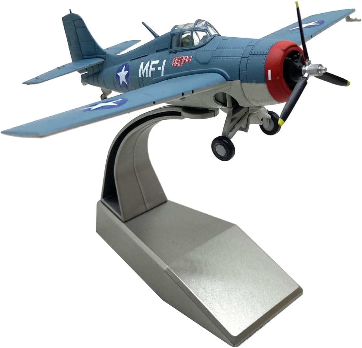 Alloy WWII US Navy F4F Wildcat Fighter Model 1:72 Scale, Alloy Aircraft Toy for Collection Displaying