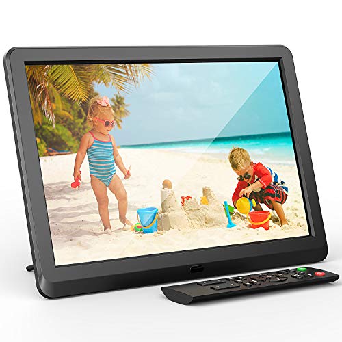 FamBrow - Marco de fotos digital de 10,1 pulgadas con pantalla HD IPS para fotos/música/reproductor de vídeo, calendario de alarma, temporizador de encendido/apagado automático, control remoto