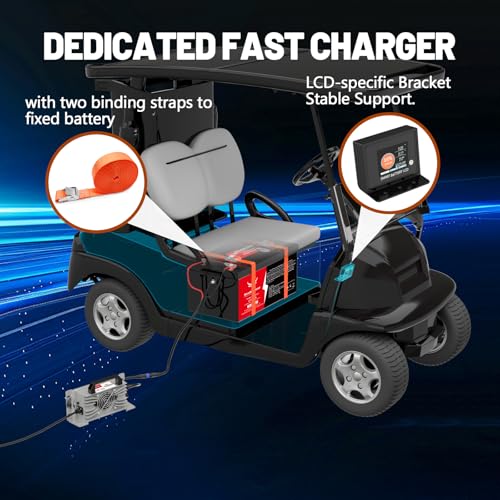 Image of 48V 100Ah Golf Cart Lithium LiFePO4 Battery with 200A BMS Grade A Cells Deep Cycle Rechargeable Battery,10000+ Cycles,Perfect for Golf Cart,Off Grid Applications (48V 100Ah-BLU)