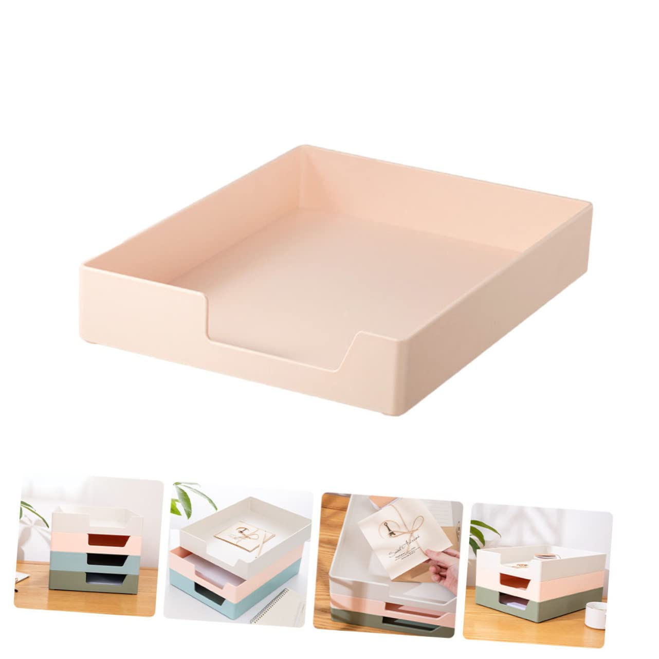 Contenedor de Almacenamiento de Archivos A4 Rosa Ps para Oficina y Estudio