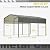 10x15FT Metal Carport,Heavy Duty Steel Carport with Galvanized Roof and Anchor Rods – All-Weather Cover for Pickup Trucks, Boats, and Tractors