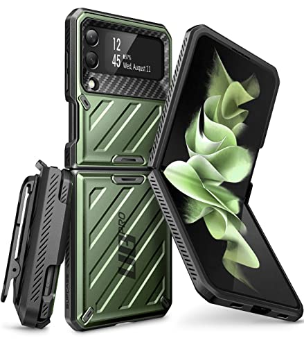 Image of SUPCASE Unicorn Beetle Pro Series Tpu And Polycarbonate Case For Samsung Galaxy Z Flip 3 5G (2021), Full-Body Dual Layer Rugged Protective Case With Holster - Guldan, Green