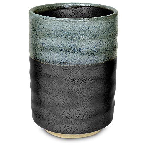 Mino Ware Traditional Japanese Yunomi Tea Cups, Set Of 2, Kurosuisho For Green Tea, Matcha Tea 3.14 Inch #TOP1