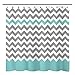 Sunlit Design Chevron Shower Curtain, 72 x 72-Inch, Gray/Aruba