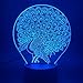 Produktbild Tierpfau 3D Nachttischlampe Visueller Lichteffekt Peahen LED Nachtlicht Baby Kinderzimmer Nachtlicht