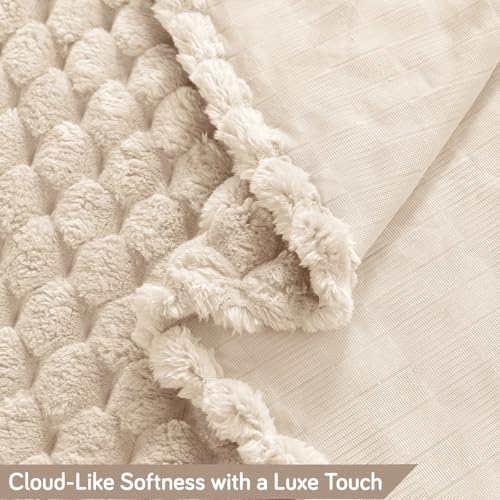 Image of HOKIPO Luxury Premium Rabbit Wool Plush Fluffy Sofa Cover, Sofa Throw for 1 Seater Sofa, 180(D) x 190(L) cm, 'Bunnysoft Series' Cream (AR-5073-WHT)
