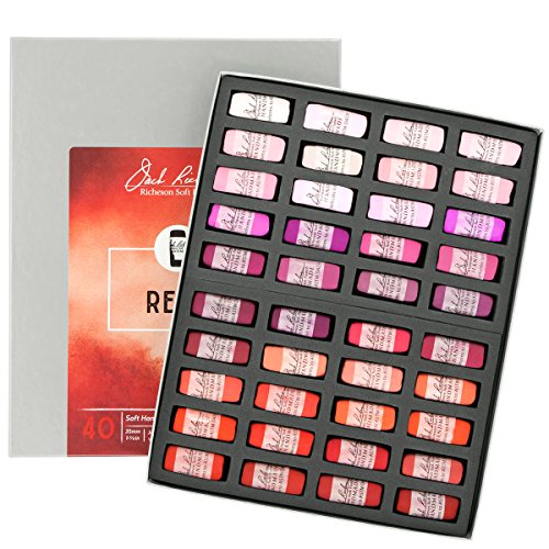Jack Richeson 422964 Hand Rolled Soft Pastels (40 Piece), Red