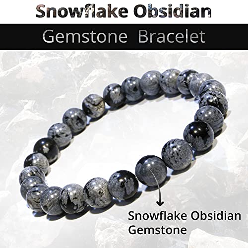 Image of ANAYA AGATE Healing Crystal Bracelet for Women and Men - 8mm Round Beaded Bracelet for Men and Women - Unisex Stretchy Gemstone Bracelet for Healing and Protection