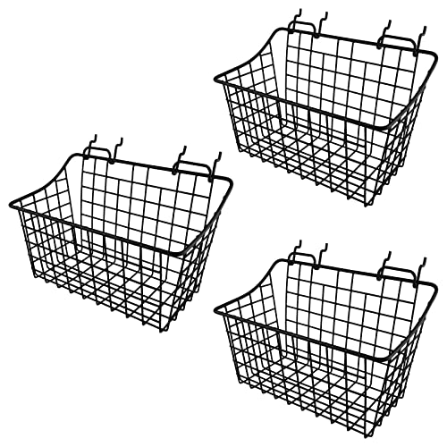 LIGHT DUST 3-Pack Pegboard Baskets with Hooks, Wall Organizer Hooks