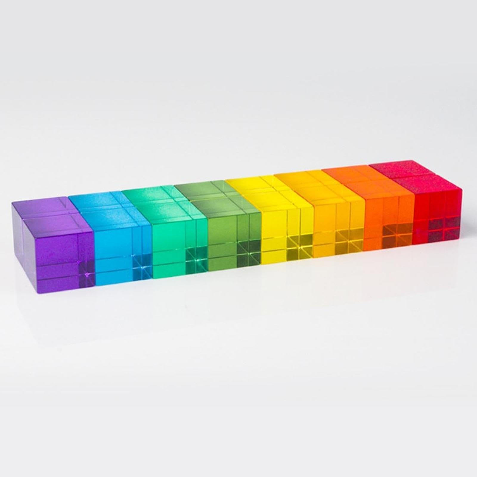 Bloques de Construcción Sensoriales, 60 Cubos Acrílicos 2.5cm, Juguetes Educativos para Apilar y Clasificar, Aprendizaje de Colores