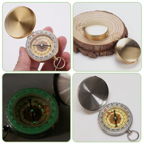 Brújula de bolsillo personalizada en latón para hombre miniatura 5