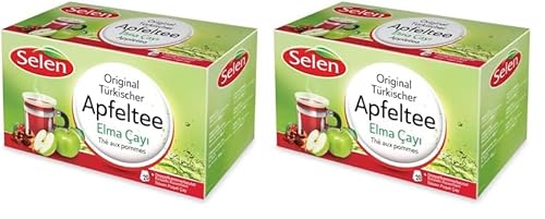 Selen Original Turkish Appletea, 20 Individually Wrapped Tea Bags 44 g (Paquete de 2)