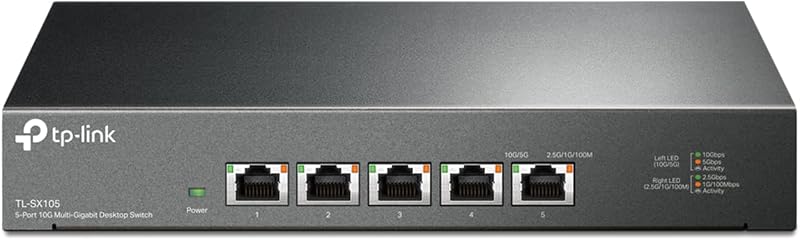 TL-SX105, 5 Port 10G/Multi-Gig Unmanaged Ethernet Switch | Desktop/Wall Mount, Plug & Play, Fanless, Sturdy Metal Casing, Speed Auto Negotiation