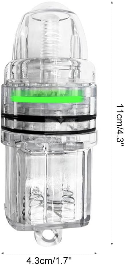 DONGKER Night Fishing Lure Light,2 PCS Waterproof Deep Drop Fish Lights with 2 Silicone Seals Ring for Inshore & Offshore Fishing