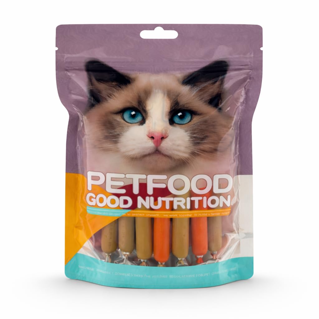 Top It Off – Chicken Cat Treat Sausage Sticks, 20 Soft Snack Tubes, High Protein Cat Food Topper, Wet Treat Alternative for Cats