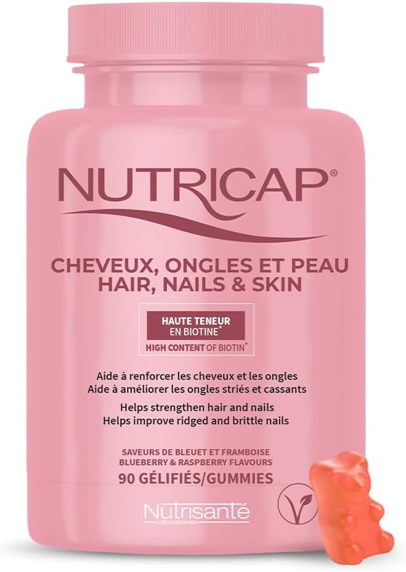 Nutricap Gummies Biotin 5000 mcg – Hair Growth & Nail Strengthener – Zinc & Vitamins – Blueberry & Raspberry Flavour – Vegan – 3 Months Nutricap Gummies Biotin 5000 mcg – Hair Growth & Nail Strengthener – Zinc & Vitamins – Blueberry & Raspberry Flavour – Vegan – 3 Months