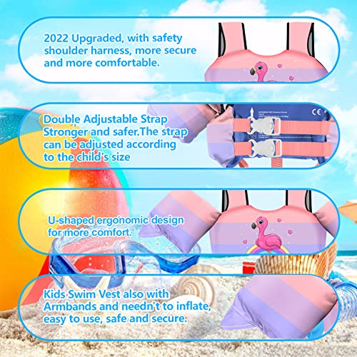 image for Chriffer Kids Swim Vest Life Jacket for 30-55 Pounds Boys and Girls, T