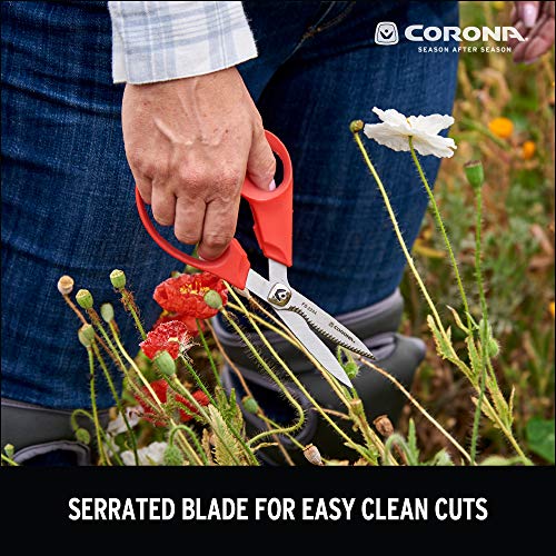 Corona-Tools-ComfortGEL-Floral-Scissors-Stainless-Steel-Garden-Shears-for-Flowers-Stems-FS-3394Red