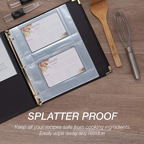 Samsill Recipe Card Page Protectors for 8.5 x 11 inch 3 Ring Binder, 4